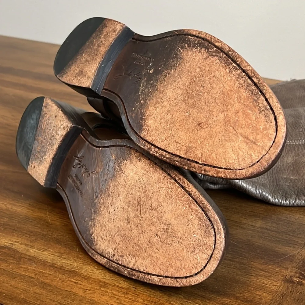 Frye Phillip Harness Tall Leather Riding Boots Gray 3476849 Womens Size 8.5 B - Picture 15 of 16